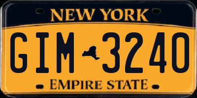 NY license plate GIM3240