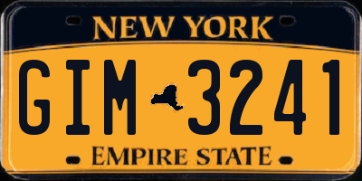 NY license plate GIM3241