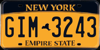 NY license plate GIM3243