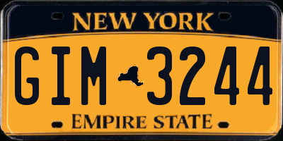 NY license plate GIM3244