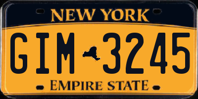 NY license plate GIM3245