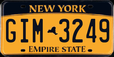 NY license plate GIM3249
