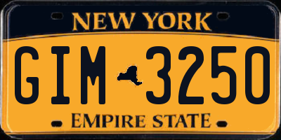 NY license plate GIM3250
