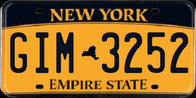 NY license plate GIM3252