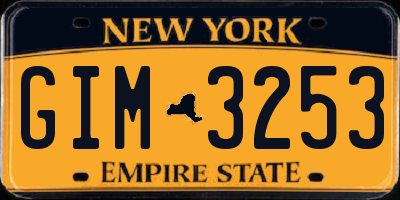 NY license plate GIM3253