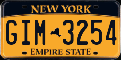 NY license plate GIM3254