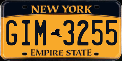 NY license plate GIM3255