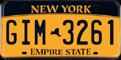 NY license plate GIM3261