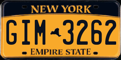 NY license plate GIM3262