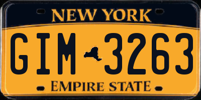 NY license plate GIM3263