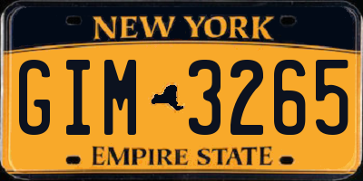 NY license plate GIM3265