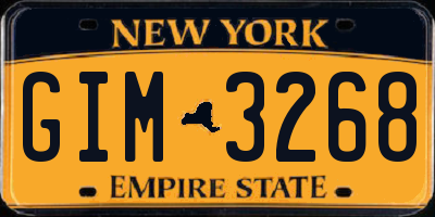 NY license plate GIM3268