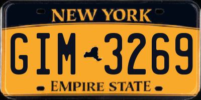 NY license plate GIM3269