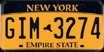 NY license plate GIM3274
