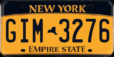 NY license plate GIM3276
