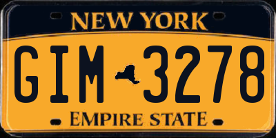NY license plate GIM3278