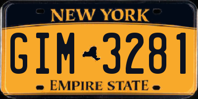 NY license plate GIM3281
