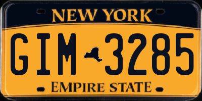 NY license plate GIM3285