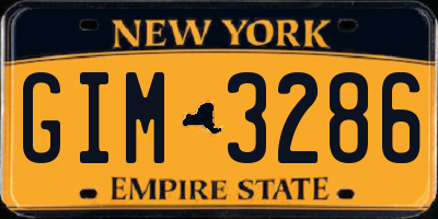 NY license plate GIM3286