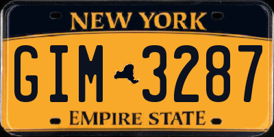 NY license plate GIM3287