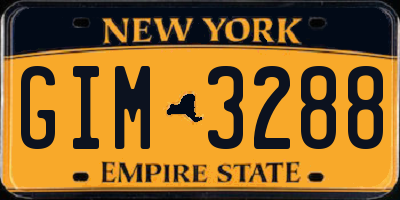 NY license plate GIM3288