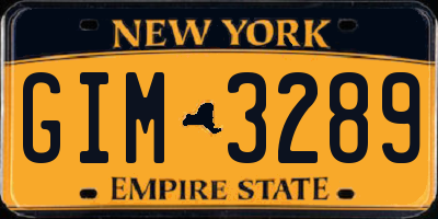 NY license plate GIM3289
