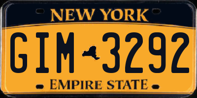 NY license plate GIM3292
