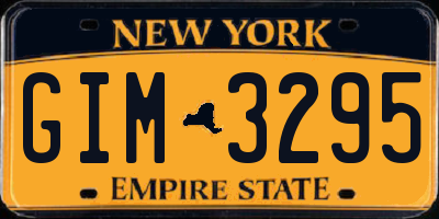 NY license plate GIM3295