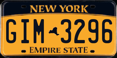 NY license plate GIM3296