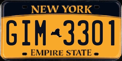 NY license plate GIM3301