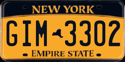 NY license plate GIM3302