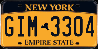 NY license plate GIM3304