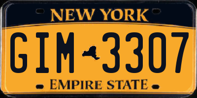 NY license plate GIM3307