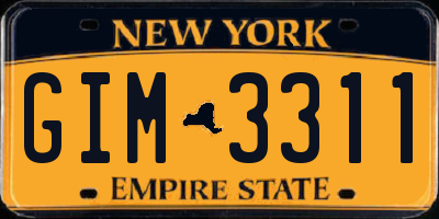 NY license plate GIM3311