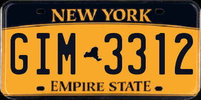 NY license plate GIM3312