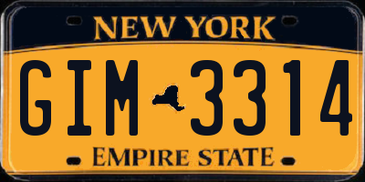 NY license plate GIM3314