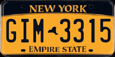 NY license plate GIM3315