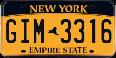 NY license plate GIM3316