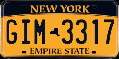 NY license plate GIM3317