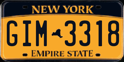 NY license plate GIM3318