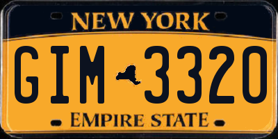 NY license plate GIM3320