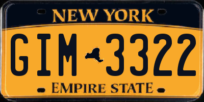 NY license plate GIM3322