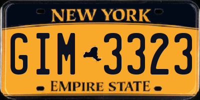 NY license plate GIM3323