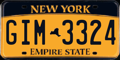 NY license plate GIM3324