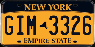 NY license plate GIM3326