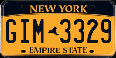 NY license plate GIM3329