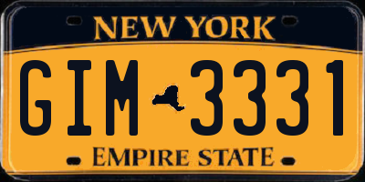 NY license plate GIM3331