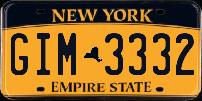 NY license plate GIM3332