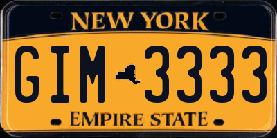NY license plate GIM3333