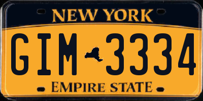 NY license plate GIM3334